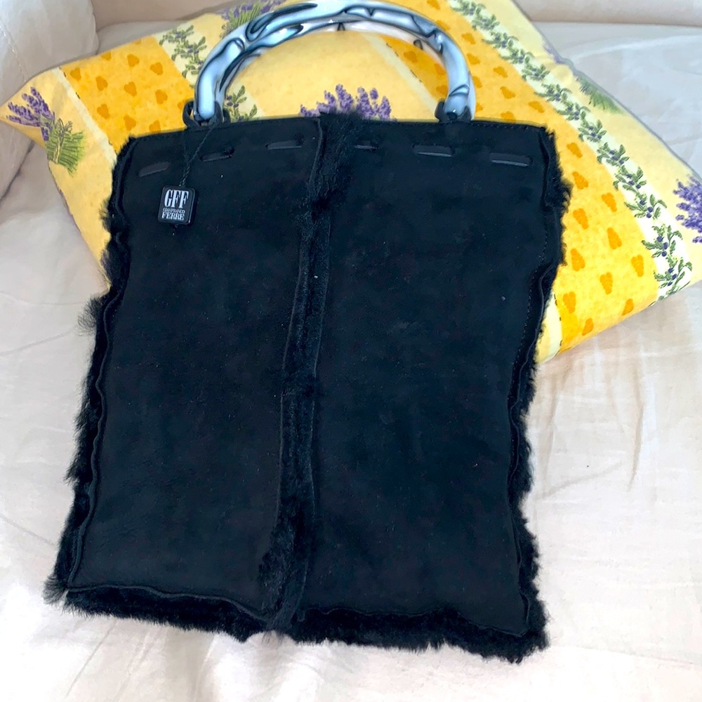Gian Franco Ferre Suede and Shirling Hand Bag